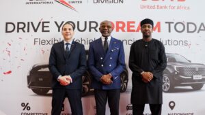 General Manager, Mikano Motors, Tarek Mostafa (left); Executive Director, Personal and Business Banking, United Bank for Africa, Chidi Okpala and National Operations Manager, Mikano Motors, Syam Abdulkadir, during a partnership signing between both parties, themed: ‘Drive Your Dreams Today’, a flexible vehicle financing solutions, initiative at the Mikano Showroom in Victoria Island, Lagos.