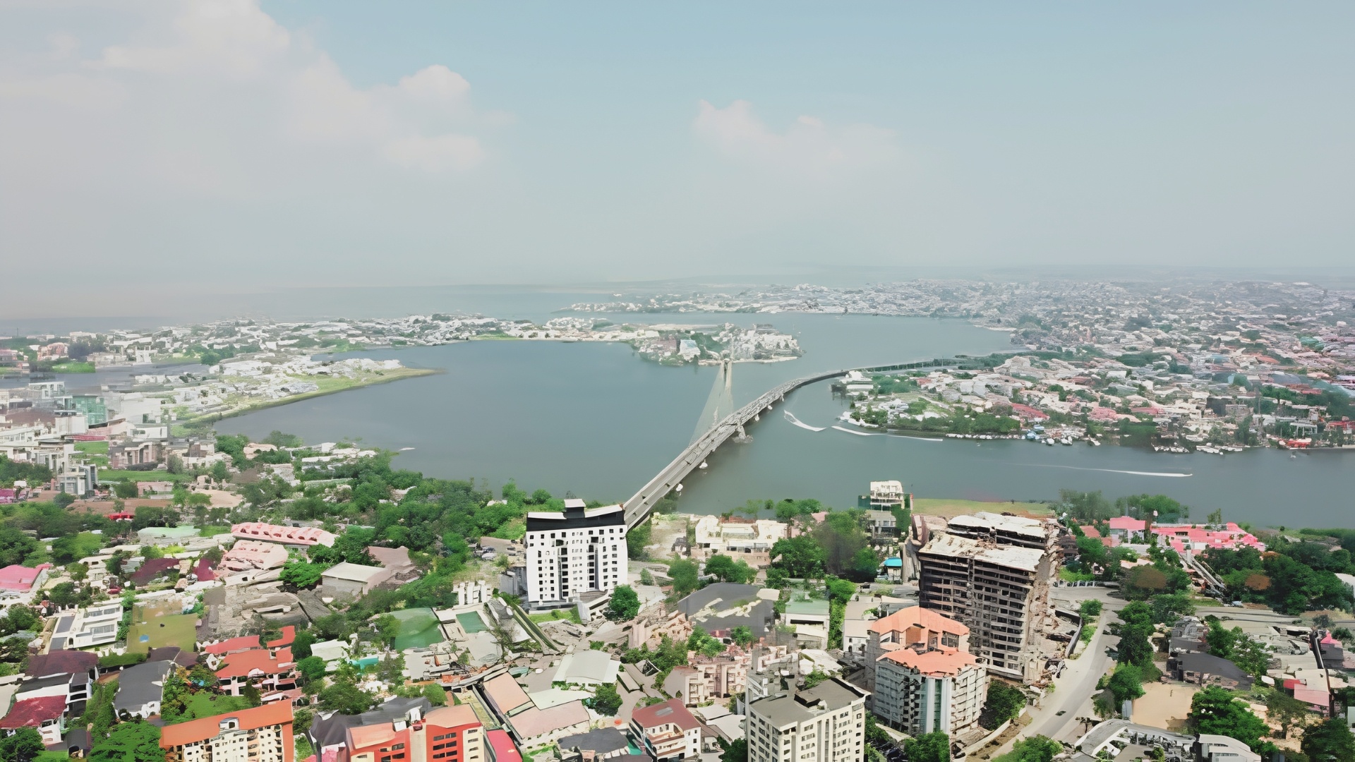 landscape of Ikoyi neighbourhood in Lagos showing Lekki-Ikoyi Link Bridge Envato