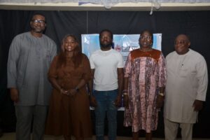General Manager, Stag Engineering Nigeria Limited, Mr Sean Jagun (left); Founder/CEO, Installer, Chinwe Udo-Davis; Dr Eghosa Igudia of De Montfort University;  and  Director, Environmental sustainability Department ( E-waste and Plastic Waste management)  Lagos State Environmental Protection Agency, Mrs Adedayo Adebayo and  Dr Adeola Balogun of the Electrical & Electronics, Engineering Department, University of Lagos during the Stakeholders Workshop held in Lagos.