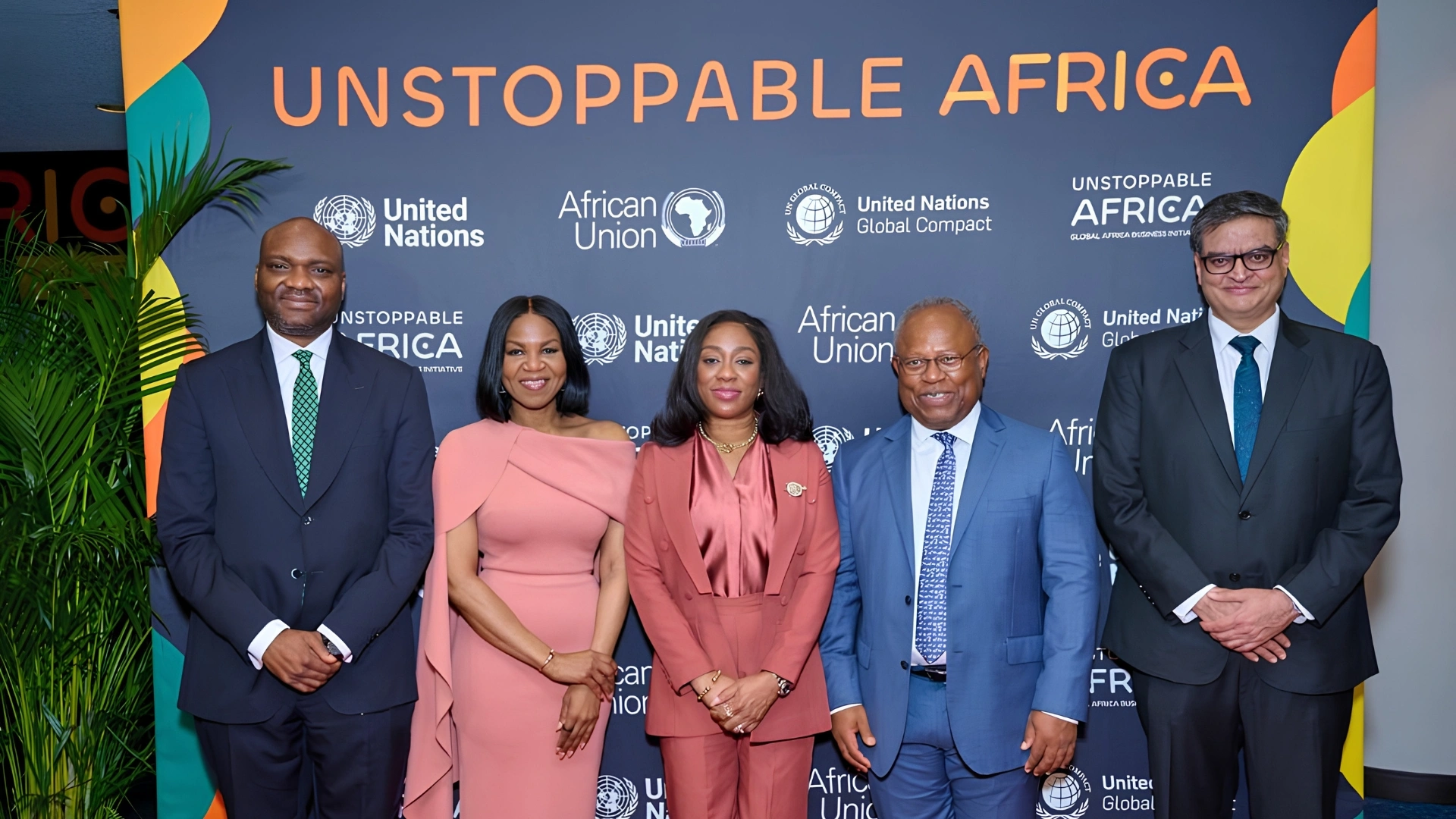 L – R : Aminu Umar-Sadiq, MD & CEO NSIA; Ms Damilola Ogunbiyi, CEO & Special Representative of the UN Secretary-General for Sustainable Energy for All (SEforALL); Ms Ijeoma Taylaur, Executive Director & COO NSIA; Alain Ebobisse, Group CEO, AFRICA50; Ashish Khanna, Director General, International Solar Alliance (ISA) at the commercial launch of the Nigeria DRE Fund on the sidelines of the 81st United National General Assembly (UNGA 81) in New York.