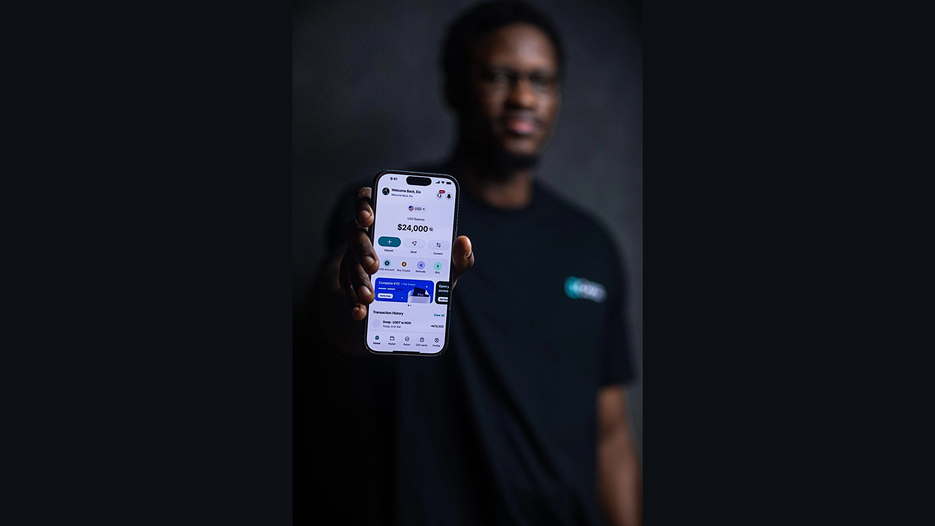 Conzo USD account displayed on a phone.