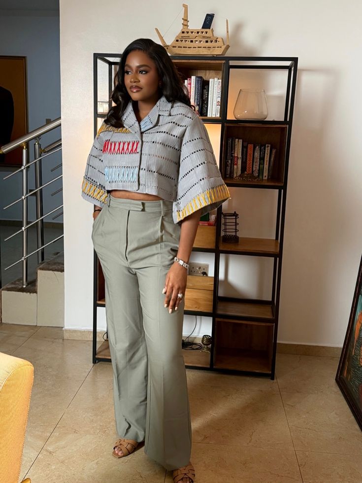 Cropped Aso Oke Blazer