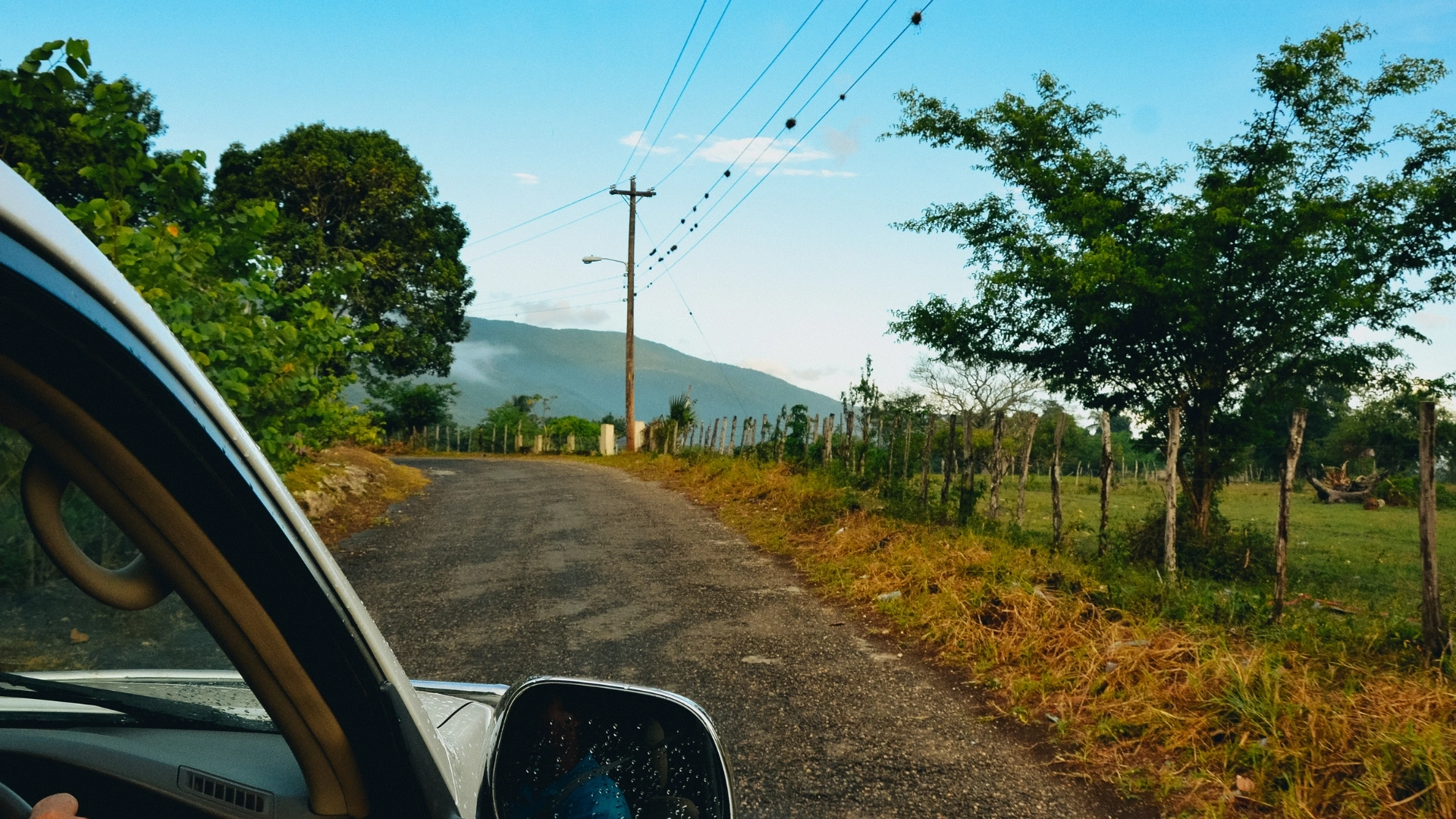 Driving on a dirt road in Jamaica