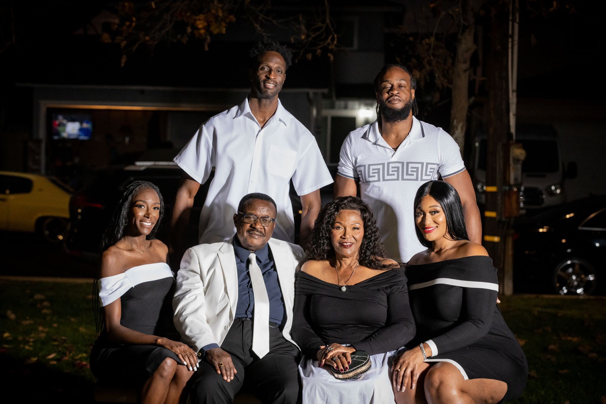 Former professional basketball player Chinyere Ibekwe with her family.