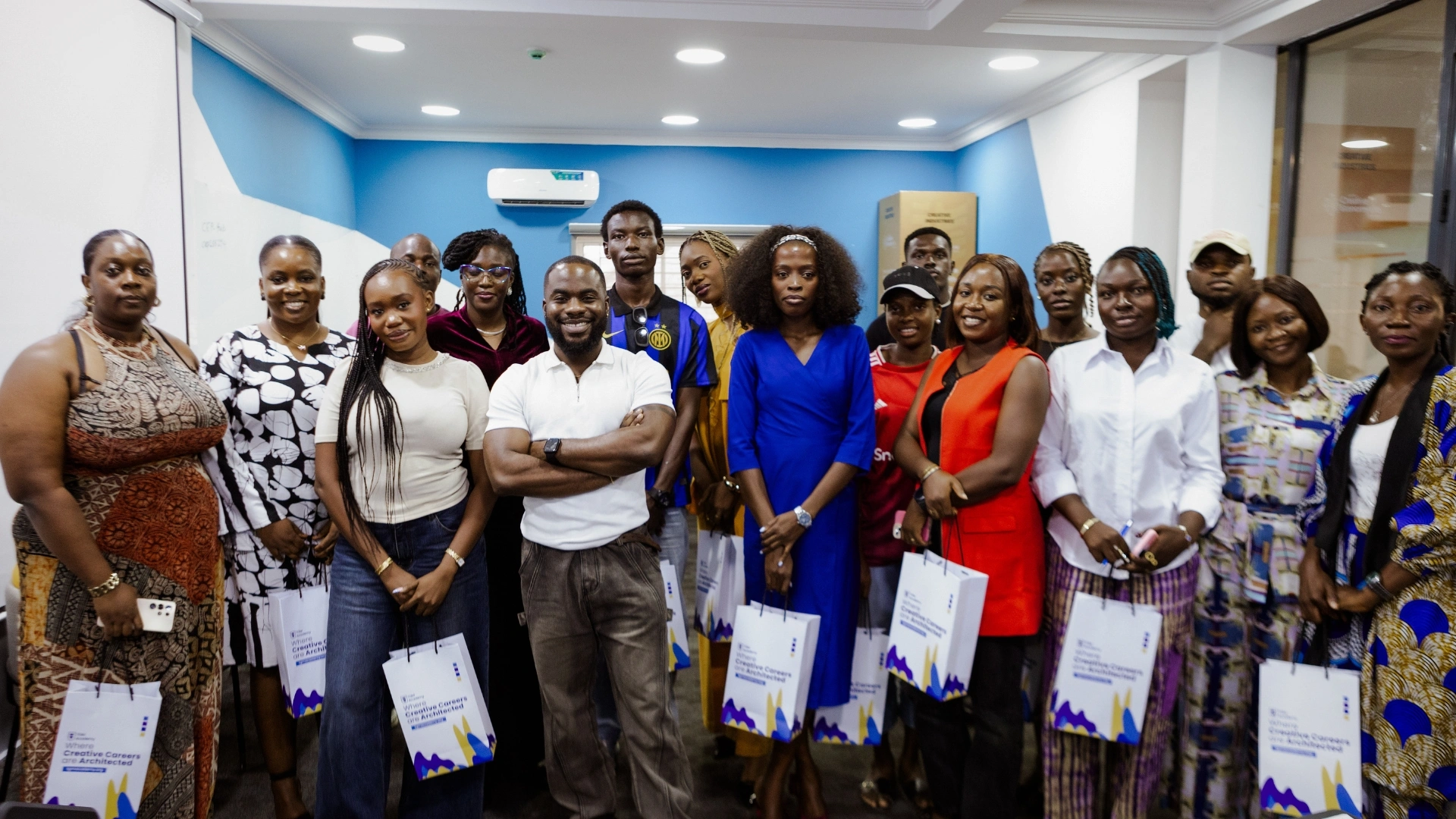 Group picture with Jay On Air and students