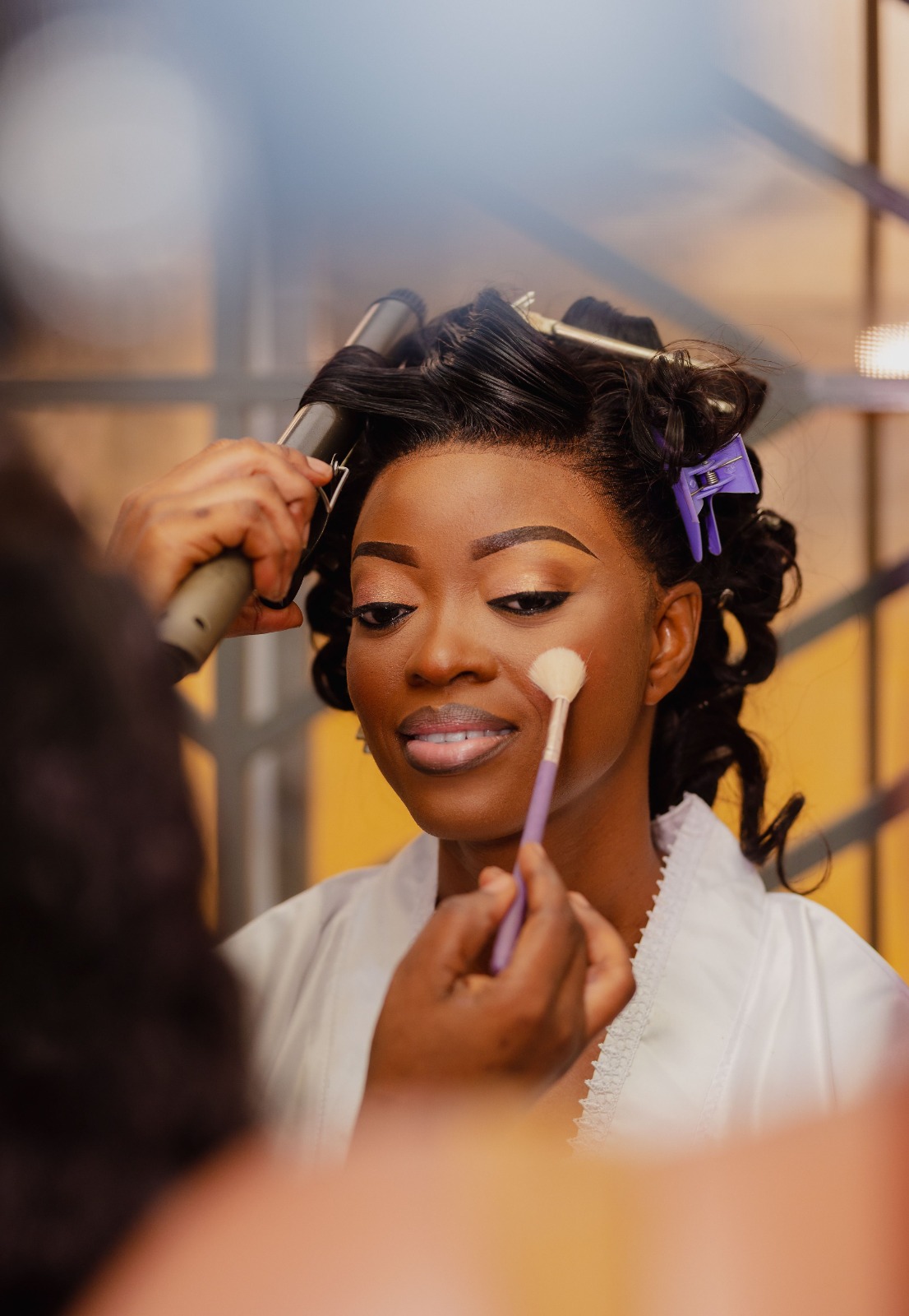 Young woman wearing make up