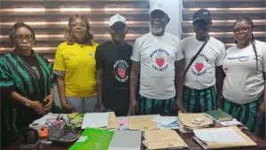 The Medical Director, Dr. Saliu Olugbenga Oseni, with members of the Physiotherapy Department during their courtesy visit as part of the activities marking World Physiotherapy Day 2026