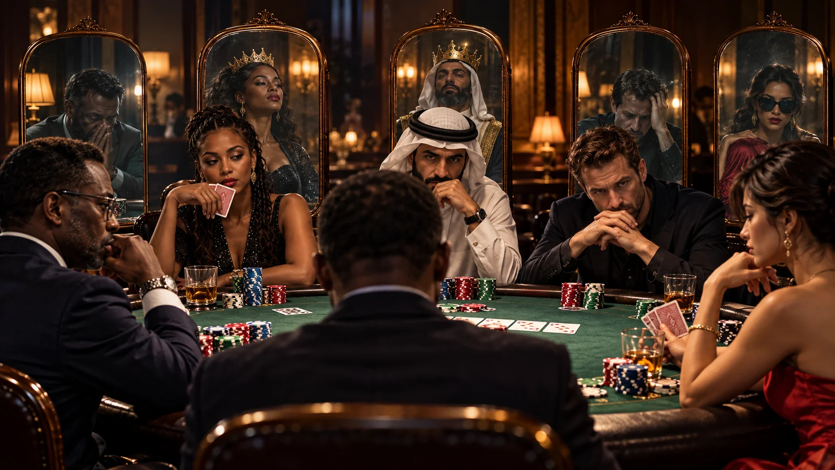 Poker mirror illustration