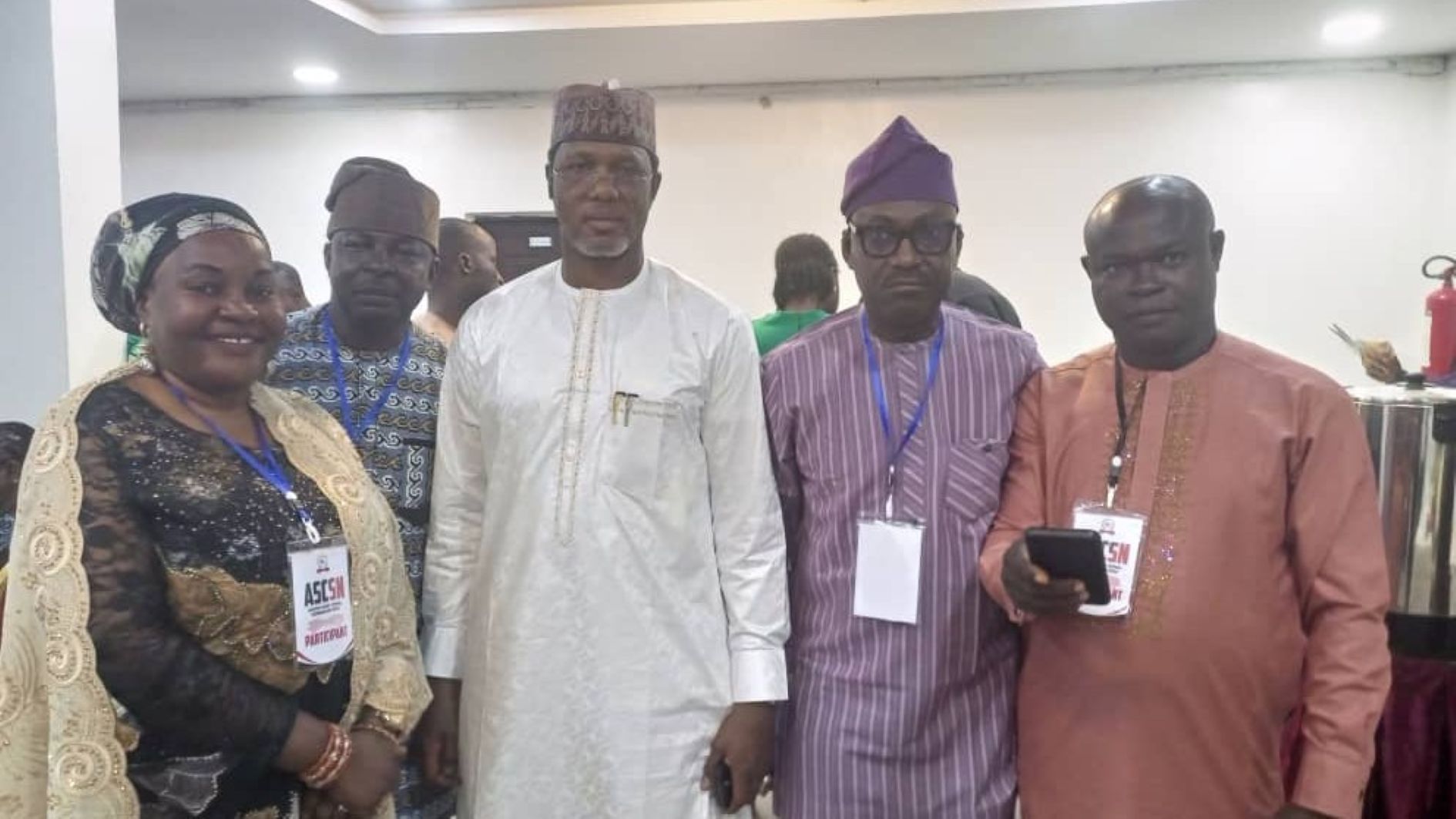 Chairman, Federal Government College Lagos (FGCL) and   Secretary, Women Wing, Trade Union Congress of Nigeria (TUC), Lagos Council, Ayo Hundeyin (left); Chairman, Federal Science Technical College (FSTC), Lagos, Sola Omidiji;  National President, Association of Senior Civil Servants of Nigeria (ASCSN), Shehu Mohammed; Chairman, ASCSN, Lagos State, Rahman Balogun and Secretary, FGCL, Shola Ajayi, at the South West Zonal Workshop of the ASCSN in Lagos.