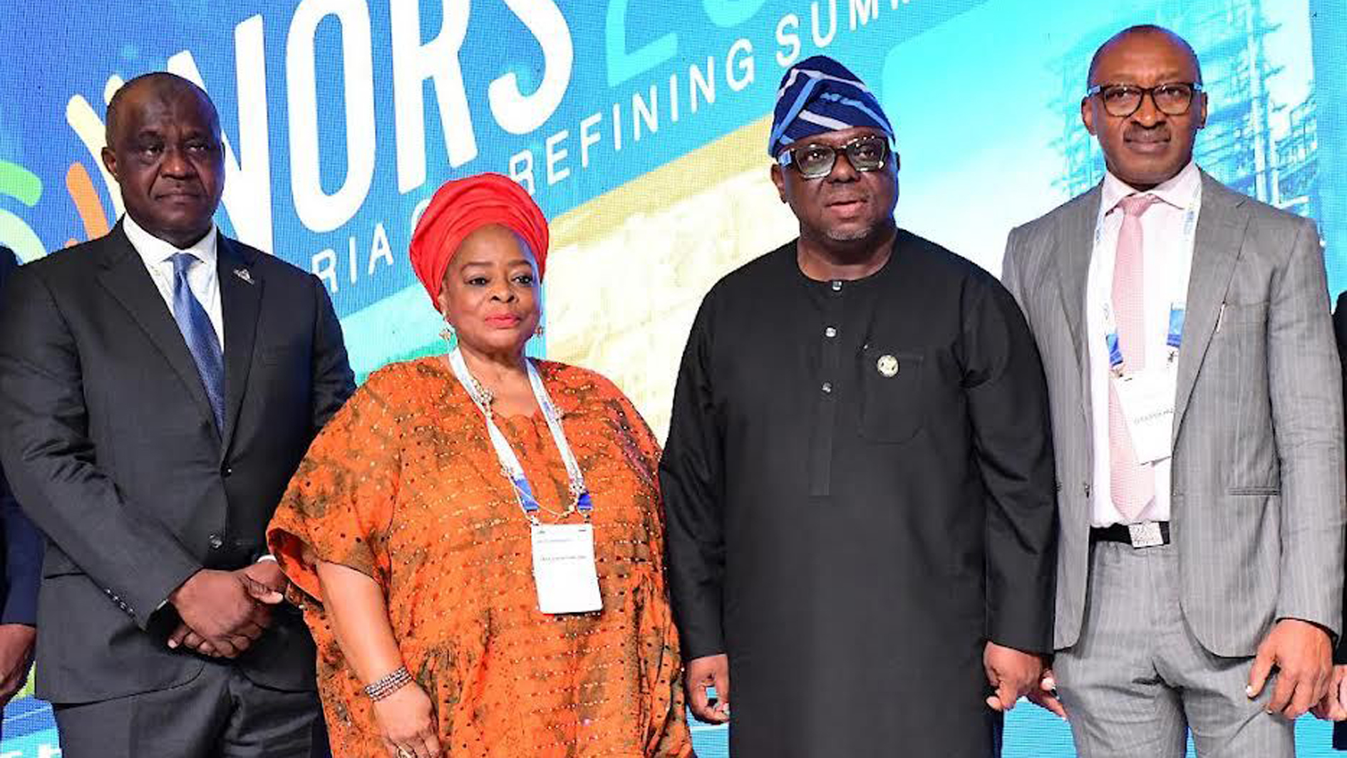Chief economist, Dangote Group, Hassan Mahmud (left); Vice Chairman, Crude Oil Refinery-owners Association of Nigeria (CORAN), Duchess Okulaja-Kotun; Lagos State Commissioner for Energy and Mineral Resources, Biodun Ogunleye, representing the governor and Chairman, CORAN, Momoh Oyarekhua, at the opening ceremony of the 3rd edition of Nigeria Oil Refining Summit 2026 hosted by CORAN, in Lagos, yesterday.