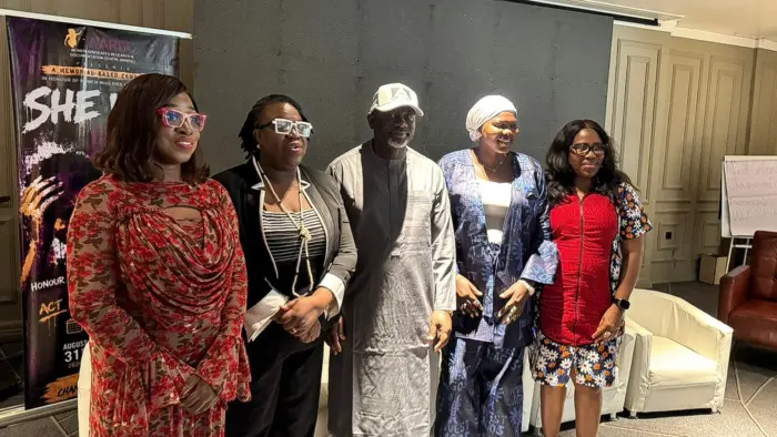 Executive Director of Clove Media, Wemimo Adewunmi (left), Founder of Women Advocates Research & Documentation Centre, Dr. Abiola Akiyode-Afolabi, Chairman Ikeja LGA, Olalekan Dauda, Ambassador Suliat Olaniyan, Acting ED WARDC, Dr Princess Olufemi Kayode