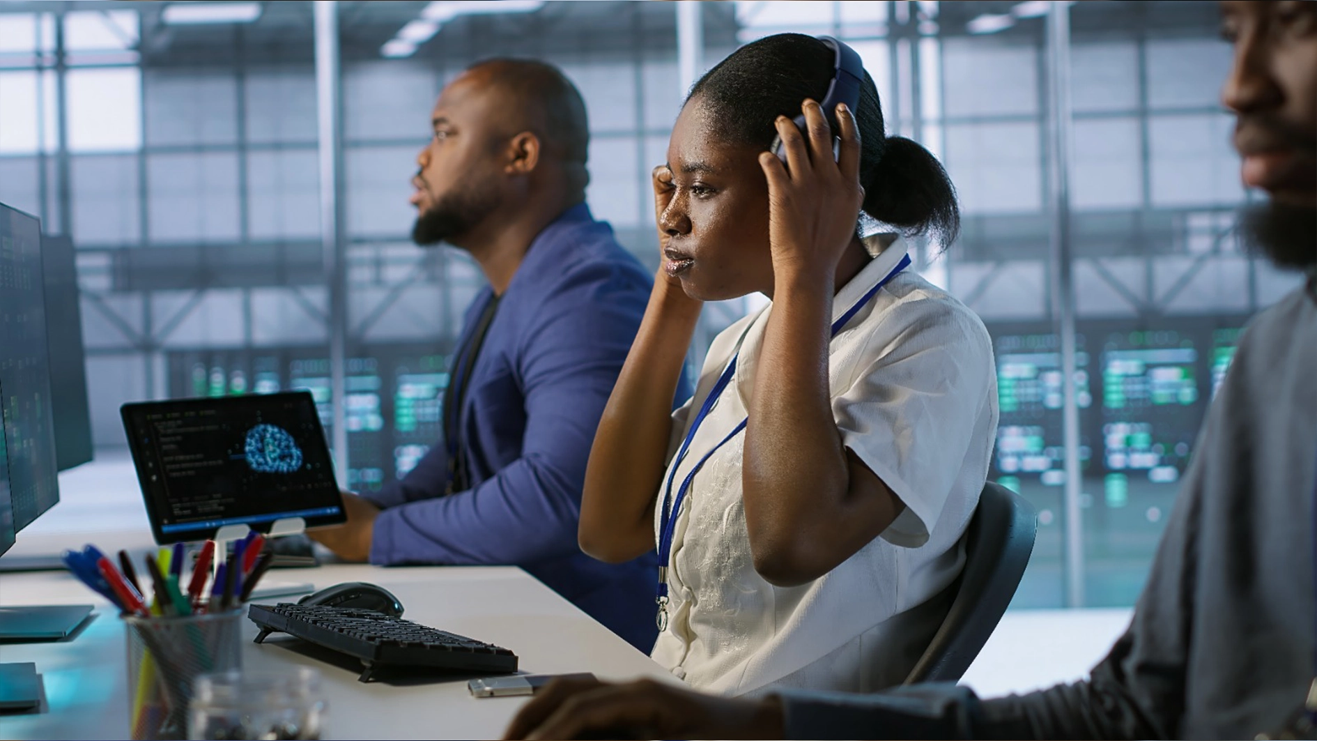 Young people at work