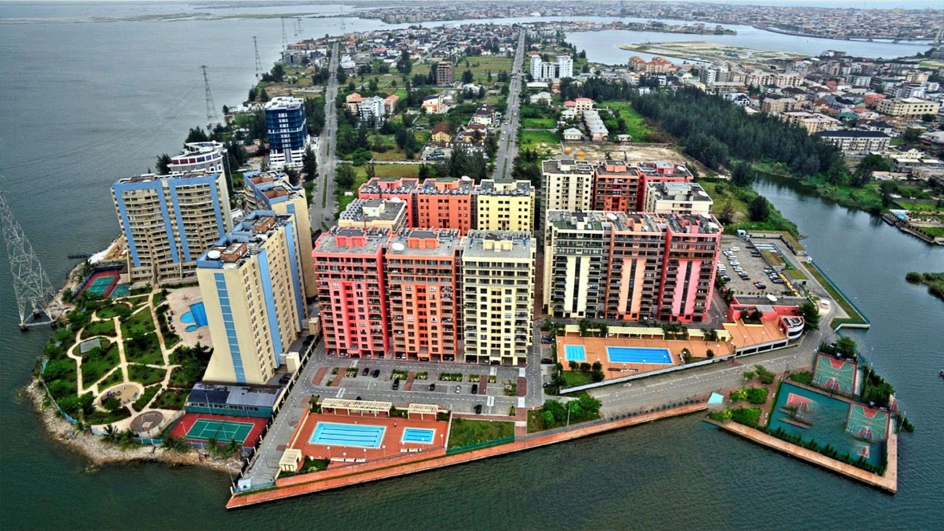 Aerial view of Banana Island in Lagos