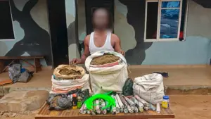 Suspect with recovered illicit drugs.