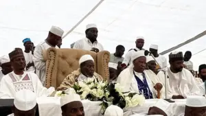 Sheikh Musliudeen Kalejaiye ( left); founder of Luthfullah International, Sheikh Robiu Adebayo Abdul Malik; Sheikh Isiaq Awwal Otolorin and President, Dr. Abdulganiyy Agbaje during the 2026 Maulud Nabiyy celebration.