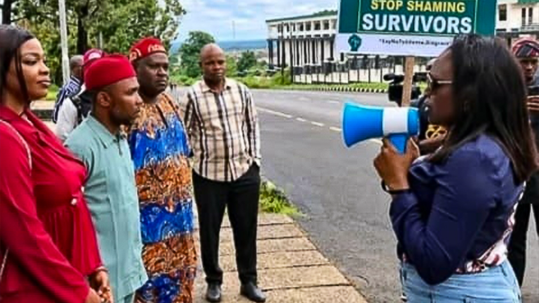Comrade Chioma Ifemeludike, has clashed with security agents as she led a peaceful protest on child abuse