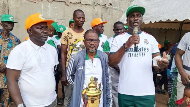African Democratic Congress (ADC) candidate for Oshodi-Isolo Federal Constituency I, Waheed Akintunde during a walkshow in Lagos
