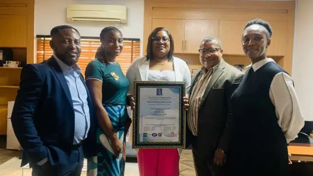 L–R: Sunni Otegwu, Omobola Olajide, Bimpe Fayemi, Abel Oghumu and Olajumoke Akingbemila (edited)