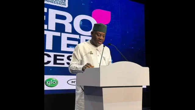 Minister of Education, Dr. Tunji Alausa, speaking at the event