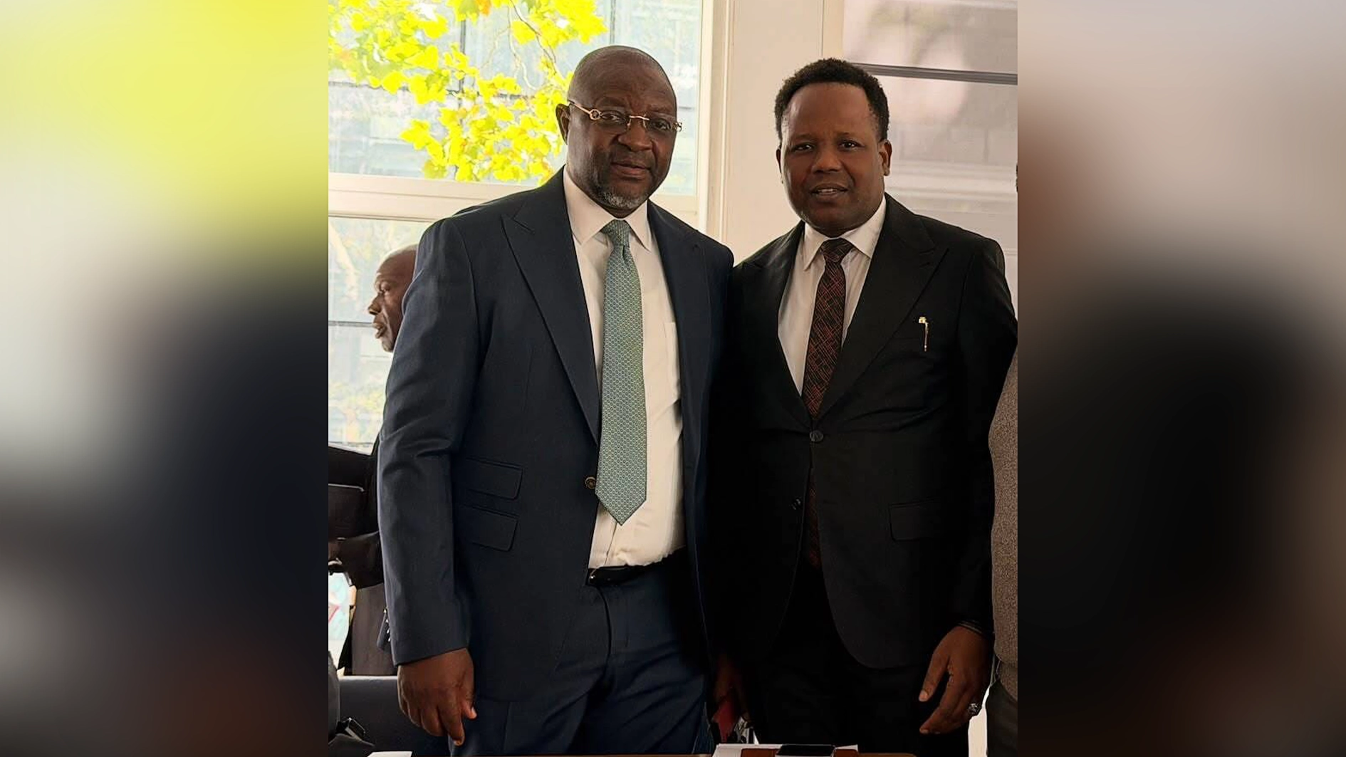 (L-R) Former Minister and Special Adviser to the President on Media and Public Communications, Chief Sunday Dare; and Nigerian investment educator and business strategist, Dr Femi Joshua, during the Investors Connect London 2026 in London