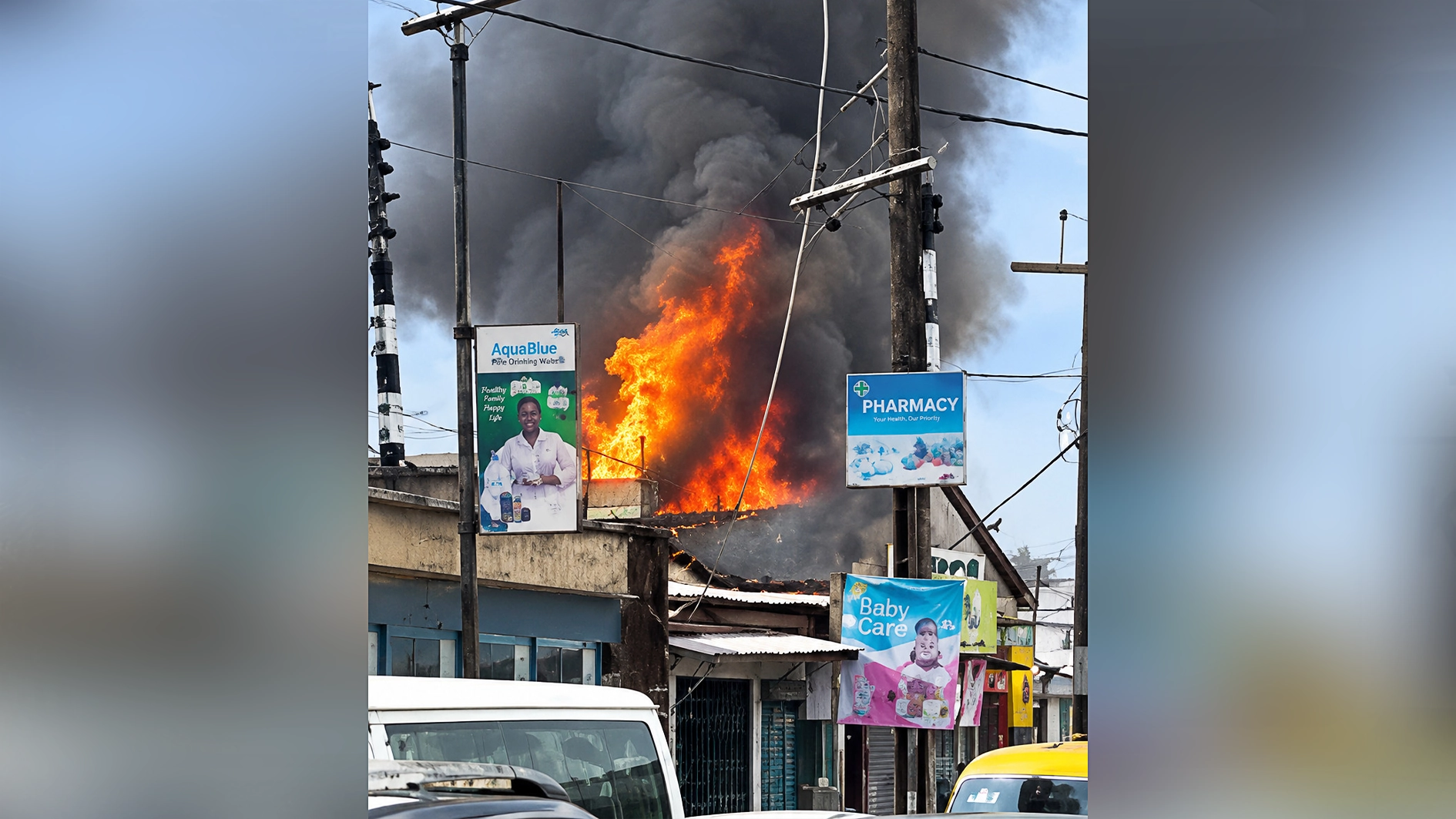 The fire scene, yesterday.