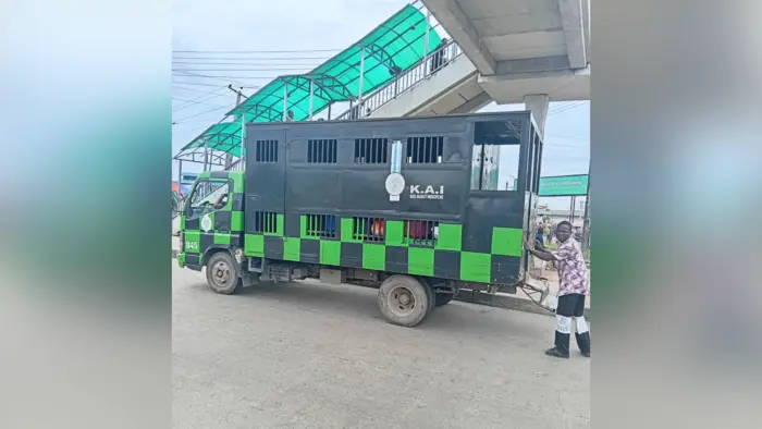 Arrested defaulters in KAI vehicle at Cele Bus Stop.
