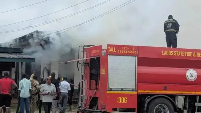 Scene of the fire incident yesterday.