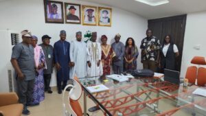 A cross-section of ITPN and AAAU stakeholders during an official visit to the Acting Vice Chancellor of AAAU, Dr. Mustapha Sheikh Abdullah, in Abuja recently…