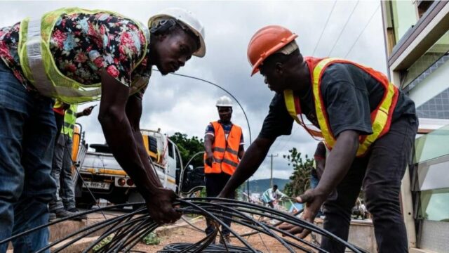 Telecom engineers at work