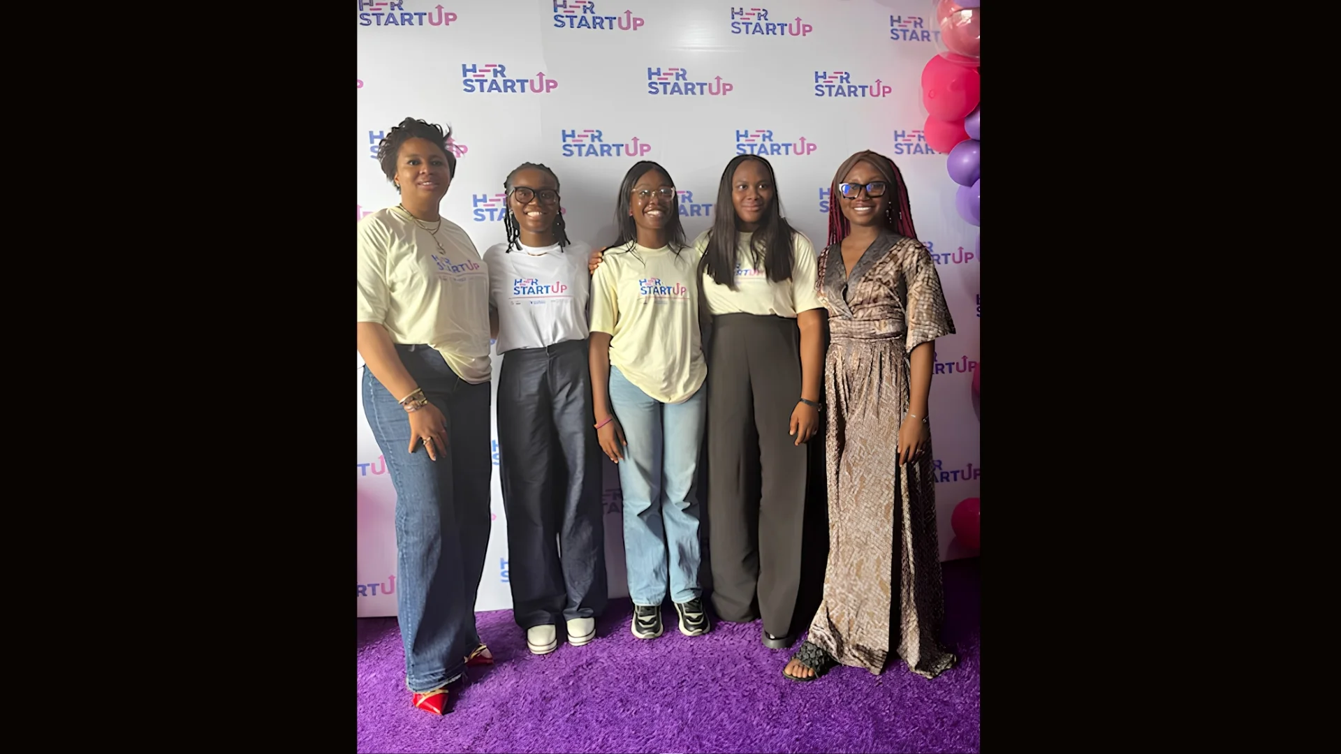 A cross section of participants from Her Startup cohort 1 on pitch day 2025-