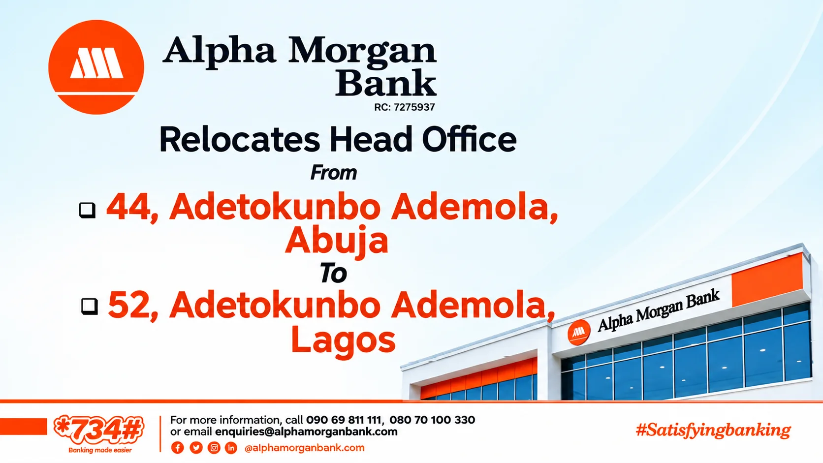 Alpha Morgan Bank Office Relocation