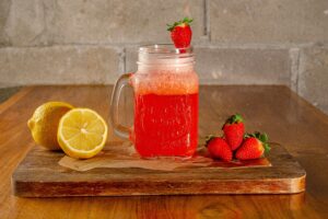 Homemade strawberry lemonade