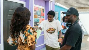 On the set of Tiara and Boma