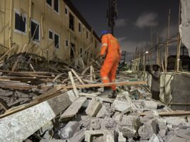 A building collapse scene