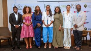 Dr. Timi Adenuga, Ms. Gbemi Giwa,  Mrs. Joycee Awosika, Itunu Akinware, Dr. Adedotun Ajelabi, Dr. Chinwe Kpaduwa, and Dr. Debo Odulana, at the launch of Medlyfe Wellness and Longevity Centre.