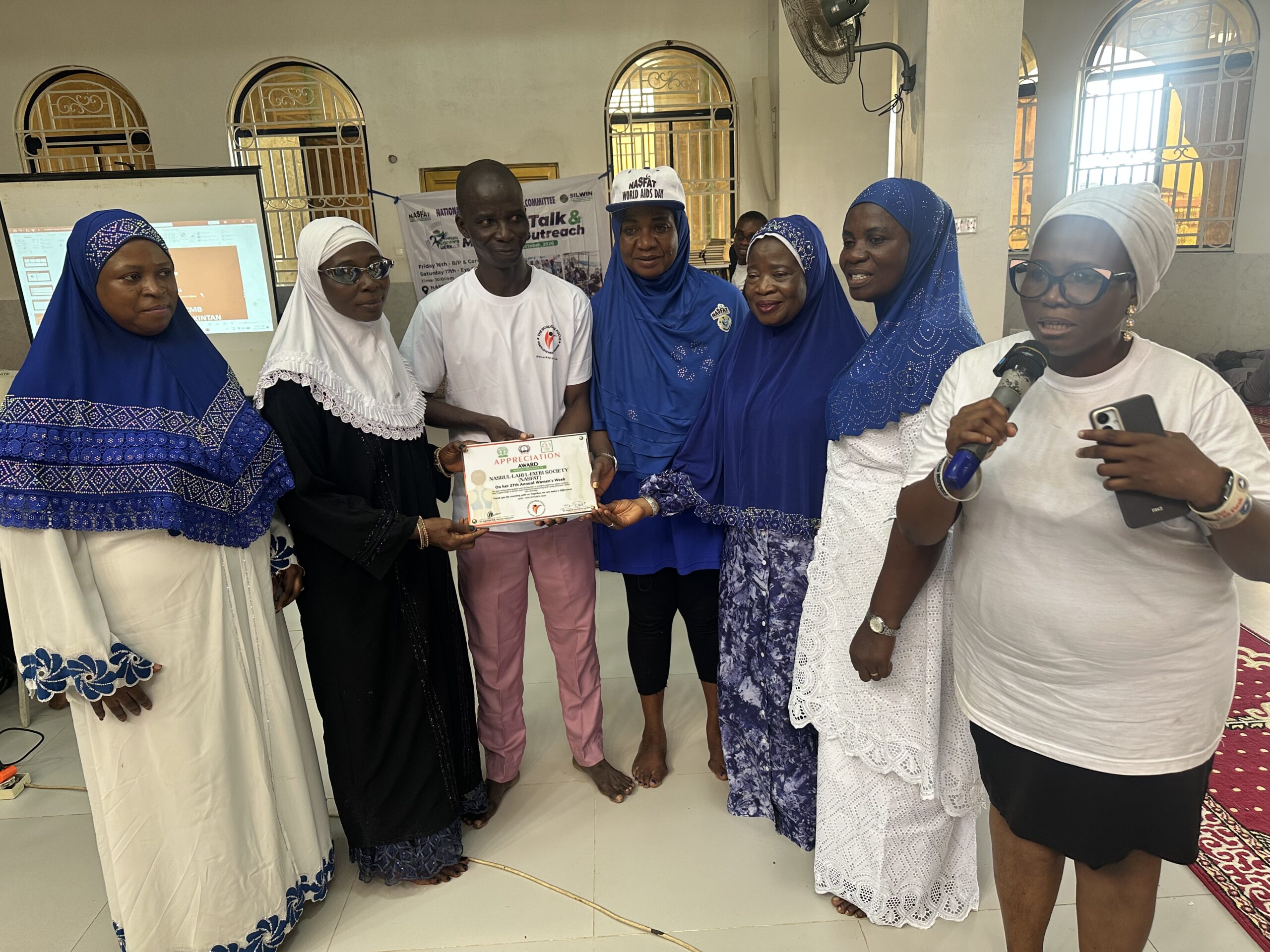The NASFAT 2026 women’s wing and the founder Scoliosis Focus Foundation, Dr Ayomide Akintan-Adejuwon at the   Women’s health talk at the NASFAT headquarters, Asese Ogun state