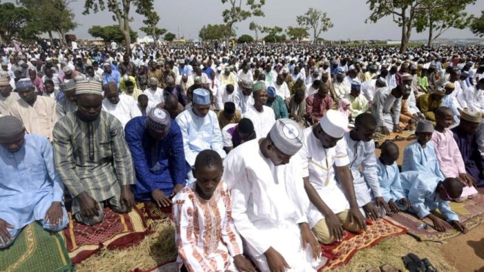 Muslims praying