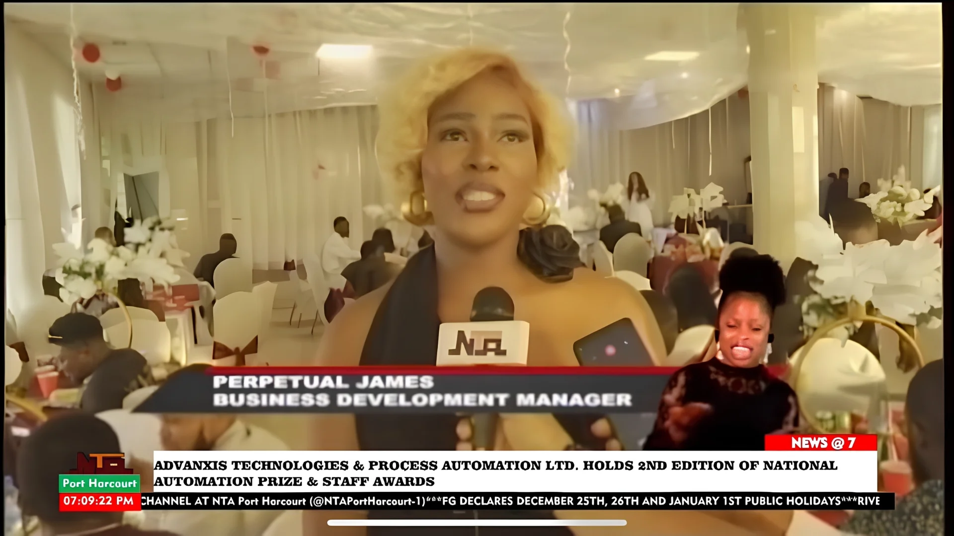 Advanxis representative speaking to the media at a NAP event