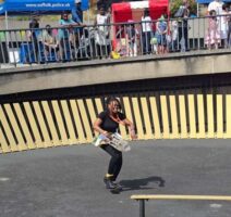 Sophia Newton performing the traditional Urhobo dance