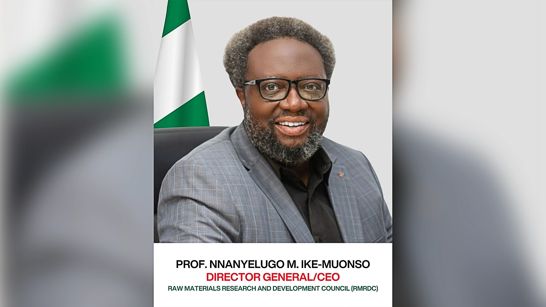 The Director-General the Raw Materials Research and Development Council (RMRDC), Prof. Nnanyelugo Ike-Muonso,