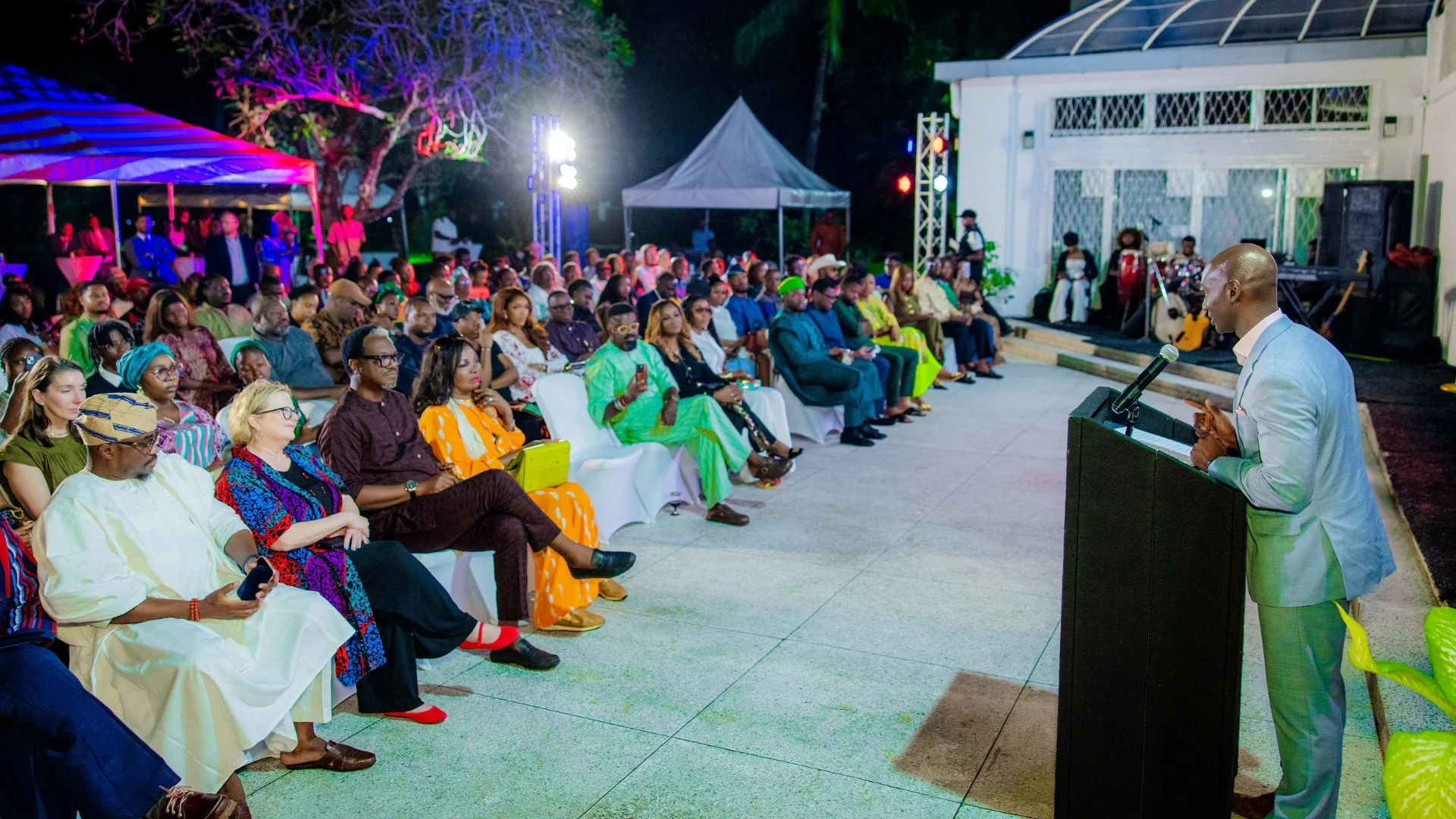 U.S. Consul General Brandon Hudspeth delivering remarks at the "Reel Connections from Hollywood to Nollywood" creative industries reception in Lagos.