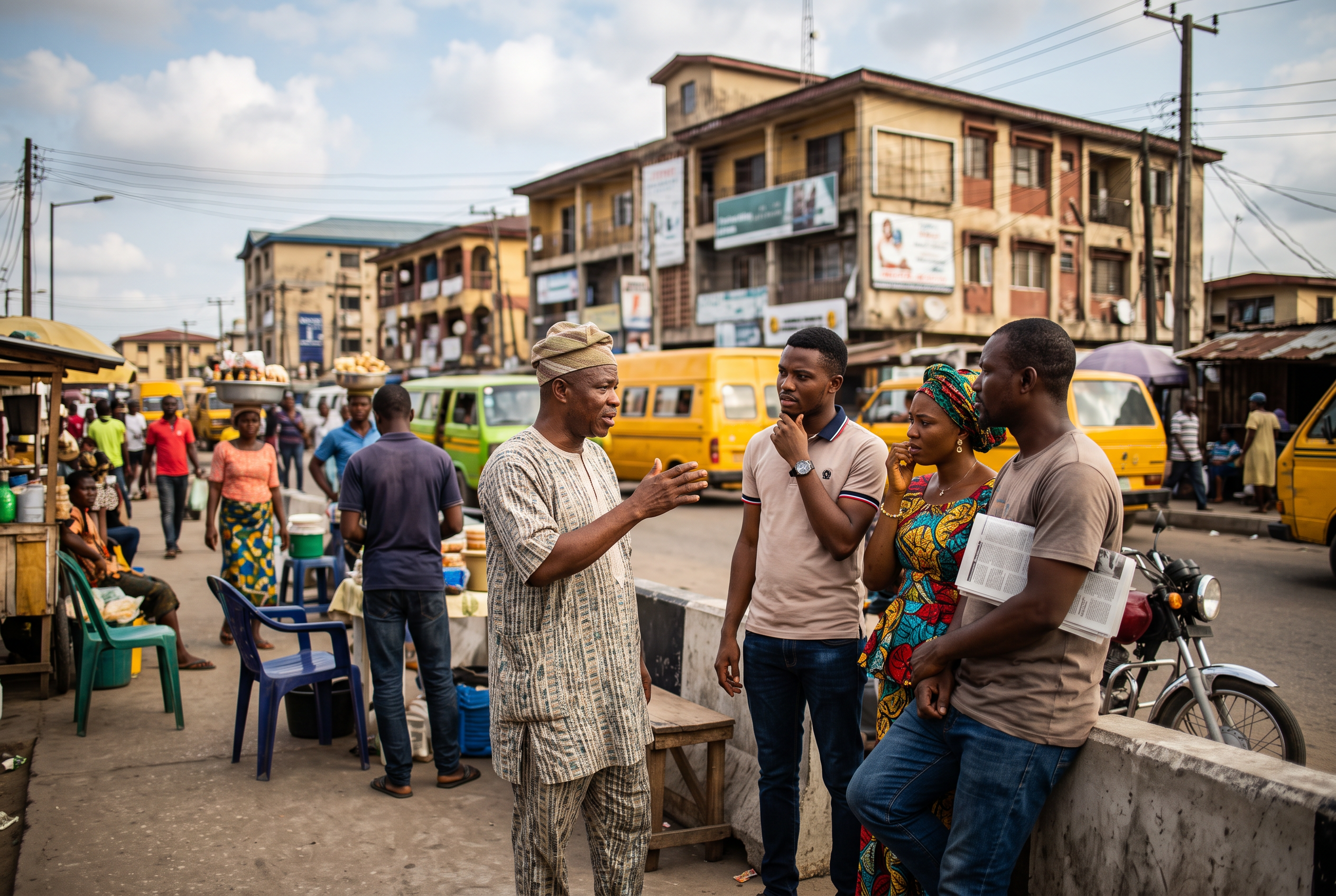 African city showing the contrast between economic activity, development and poverty in Nigeria
