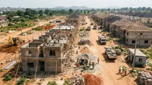 an active residential housing development in Nigeria