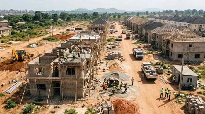 an active residential housing development in Nigeria