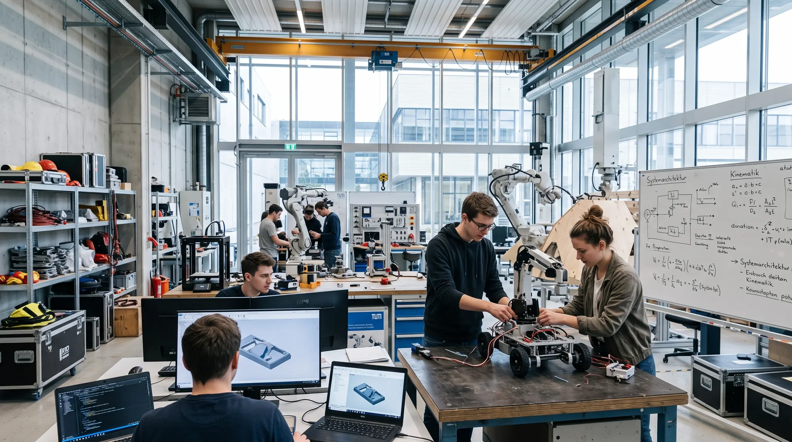 Engineering research facilities at an international university offering undergraduate and postgraduate technical programmes.