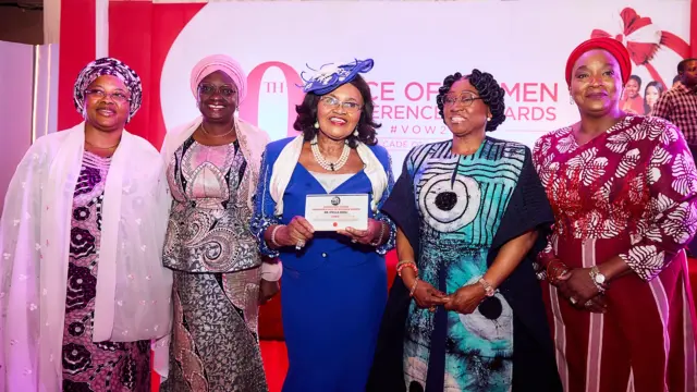 Chair House Committee on Women Affairs, Lagos state, Hon Kafilat Ogbara (left); Deputy Governor, Ogun State, Noimot Salako-Oyedele; Founder, Emzor Phamaceutical industries, Dr. Stella Okoli; Board Member, Women Radio 91.7 FM, Erelu Bisi Fayemi and Convener, VOW Conference, Toun Okewale Sonaiya.