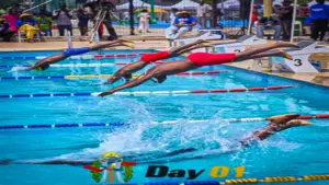 Swimmers at the Pan-African School Games draw