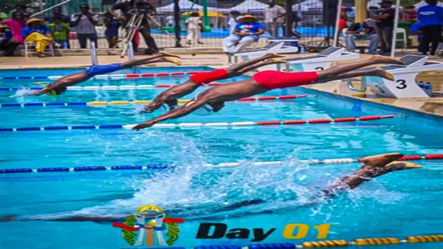 Swimmers at the Pan-African School Games draw