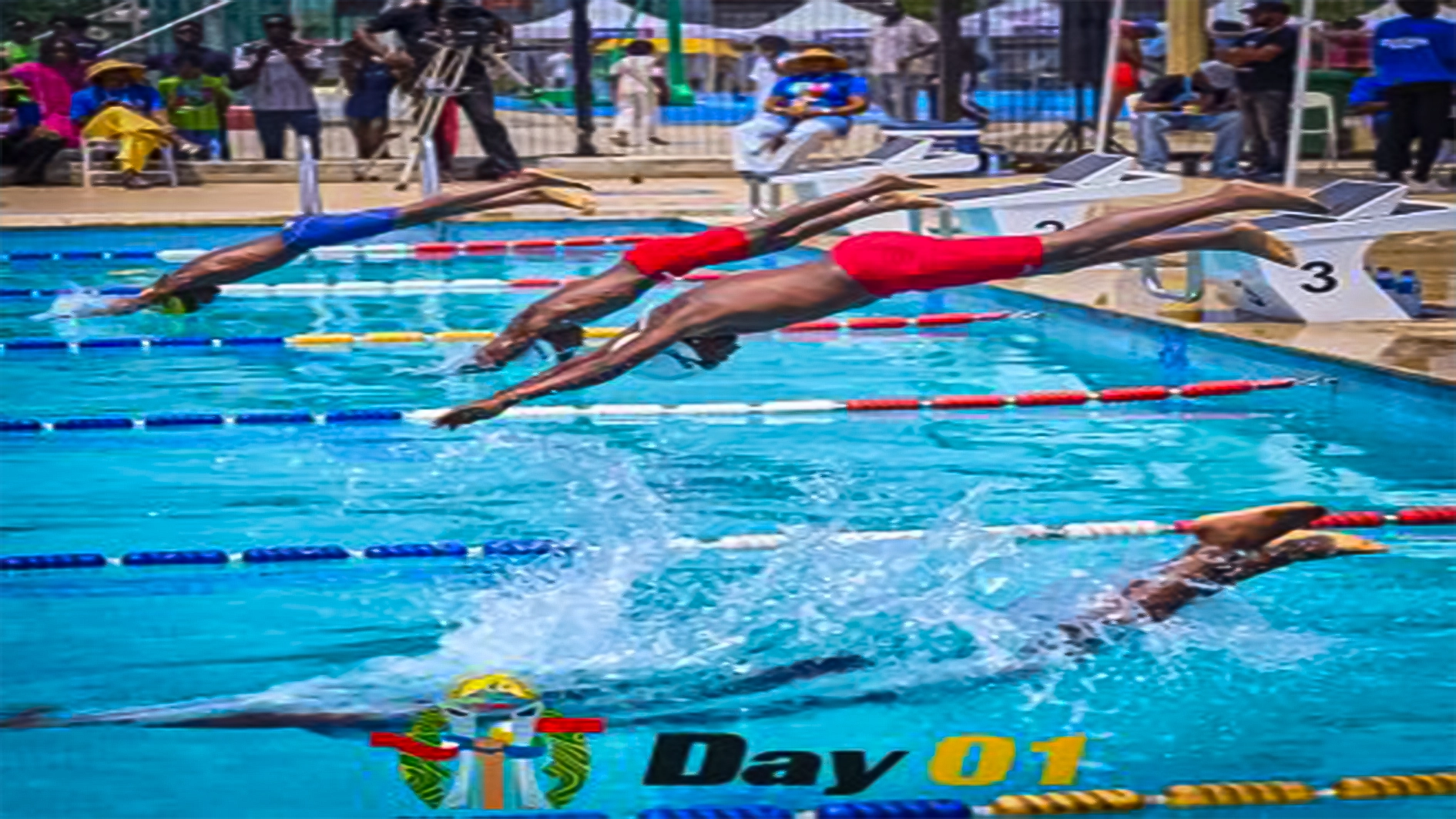 Swimmers at the Pan-African School Games draw