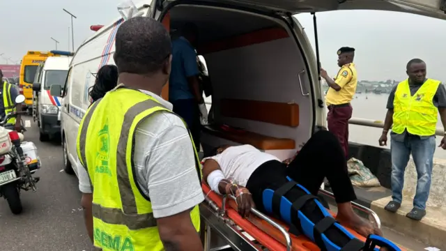 Rescuers at the scene.